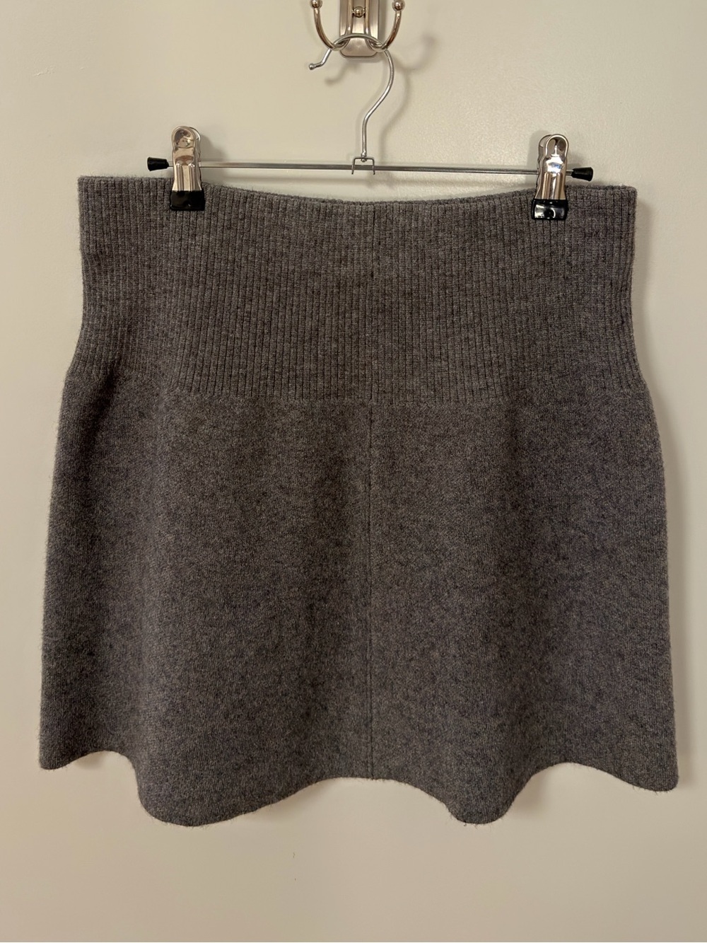 Charcoal Gray Knit A-Line Women's Skirt